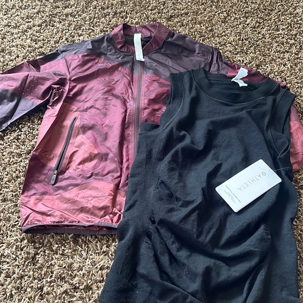 2 for 1! Lulu lemon windbreaker (size 2) and Athleta Tank top (s)